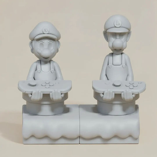 Unpainted 3D Figure Mario Luigi Joystick Holder 3D Painting DIY Gift Colors 15.2 Cm 1:12