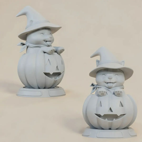 Άβαφη 3d Фигура Shiba Halloween Files Боядисване Diy Подарък Цветове 20 См 1:8