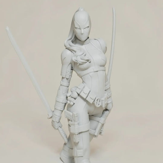 Unpainted 3D Figure Lady Deadpool From Movie Digital Painting DIY Gift Colors 30 Cm 1:6