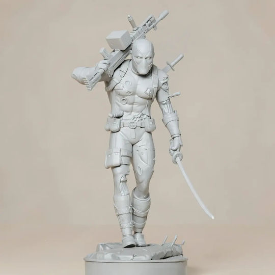 Unpainted 3D Figure Deadpool Gun Painting DIY Gift Colors 20 Cm 1:8