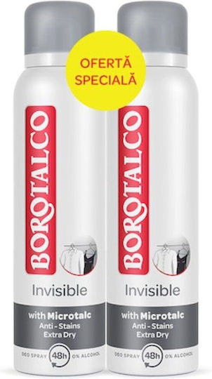 Borotalco Deodorant uscat Anti-Marks în Spray 2x150ml