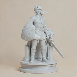 Άβαφη 3d Φιγούρα Link Stand On Base 129mm Βάψιμο Diy Δώρο Χρώματα 20 Cm 1:8