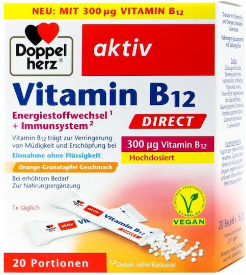 Doppelherz Βιταμίνη B για Ενέργεια, Ενίσχυση του Ανοσοποιητικού & το Νευρικό Σύστημα Doppelherz 20 x 1 φακελίσκοι
