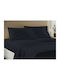 Economy Set Bed Sheets for Single Bed 160x263cm Black 3 Pieces