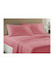 Economy Bettlaken Set für Einzelbett 160x263cm Koralle 3 Stück