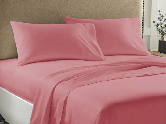 Economy Set Bed Sheets for Single Bed 160x263cm Coral 3 Pieces