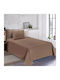 SpitiBazaar Super-Double Bed Sheets Set 225x245cm Brown 4 Pieces
