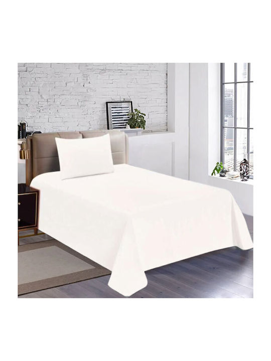 SpitiBazaar Set Single Bed Sheets 160x240cm White 3 Pieces
