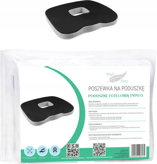 Medi Sleep Medizinisches Sitzkissen mit Loch 45x35x7cm Schwarz