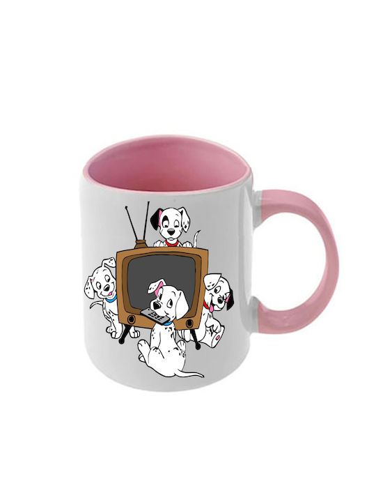 Κούπα Dalmatians Δαλματίας Ροζ Λαβή Εσωτερικό