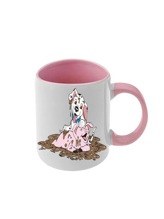 Κούπα Dalmatians Δαλματίας Ροζ Λαβή Εσωτερικό