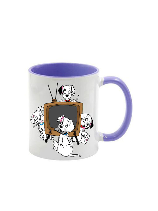Κούπα Dalmatians Δαλματίας Λιλά Λαβή Εσωτερικό