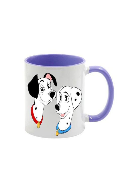 Κούπα Dalmatians Δαλματίας Λιλά Λαβή Εσωτερικό