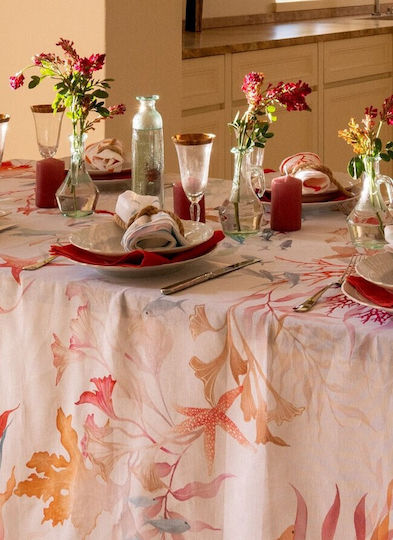 Tessitura Toscana Telerie Τραπεζομάντηλο Λινό Linen Tablecloth Ondiva Λευκό 85x85εκ.