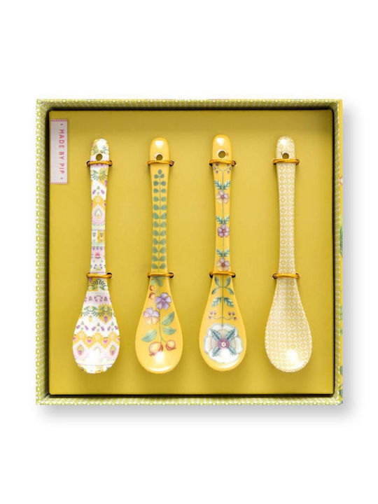 PiP Studio Set Of Yellow Stainless Steel Spoons 4 Pieces