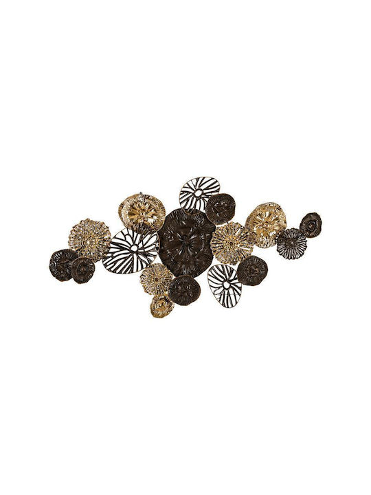 Fylliana Geometric Decorative Element Brown Metal 90x5x45cm