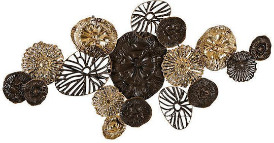 Fylliana Geometric Decorative Element Brown Metal 90x5x45cm