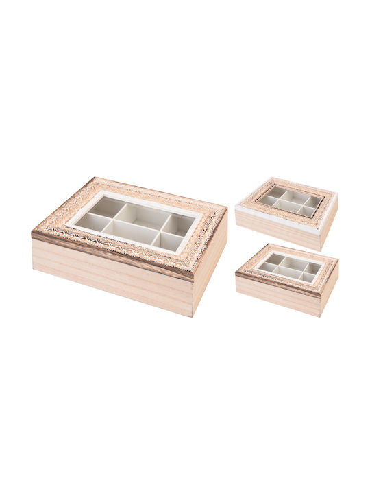 Zaros Κουτί για Τσάι με Καπάκι Ξύλινο 17x7x24cm