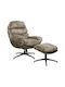 Fylliana Polstersessel mit Fußhocker Senfgelb 93x78x99cm
