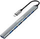 Trega C730 Hub 7 Ports USB 3.0 with USB-A Connection Silver