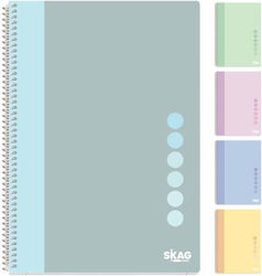 Skag Σπιράλ Τετράδιο Ριγέ Α4 60 Φύλλων Pastel Vibe (Διάφορα Χρώματα) Skag Σπιράλ Τετράδιο Ριγέ Α4 60 Φύλλων Pastel Vibe (Διάφορα Χρώματα)