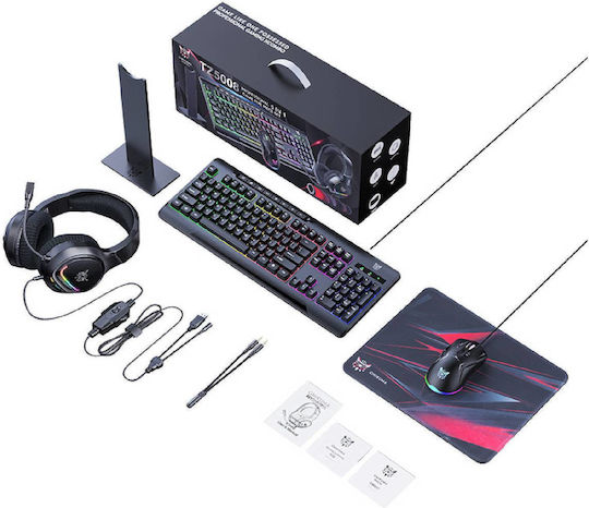 Onikuma TZ5008 5-in-1 Gaming-Tastaturen Set mit RGB-Beleuchtung und Maus (Englisch US)