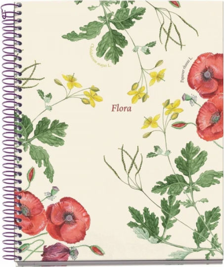 Miquelrius Spiral School Notebook Ruled 100 Paper Sheets Botanical Flora