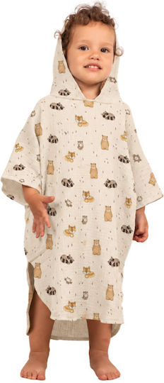 Kidizi Cuddly Buddies Poncho Dublu Din Muselină Pentru Copii 1-3 Ani – Cu Glugă Uscare Rapidă Croială Lejeră Plajă Piscină