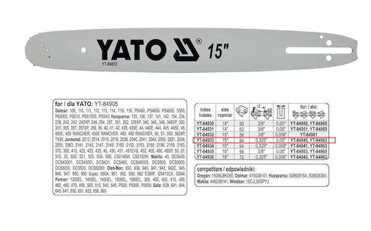 Yato Chain Guide 38cm 64 325" 1.3