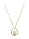 Dorian Gray Necklace from Gold Plated Steel with Grey Zircon