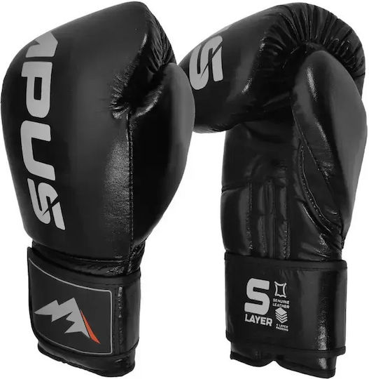 Olympus Sport 401035V.10oz.Black Boxing Gloves Leather for Competition Black