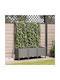 vidaXL Garden Set 3 Plastic Flower Pots Light Grey