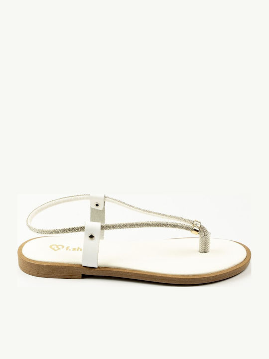 Fshoes Sandale Casual Damă Din Piele Albe