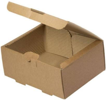 Intertan Einweg-Lebensmittelbehälter Wellenförmiges Kraftpapier Burger Doppel 22x12,6x8,3 100 Stück