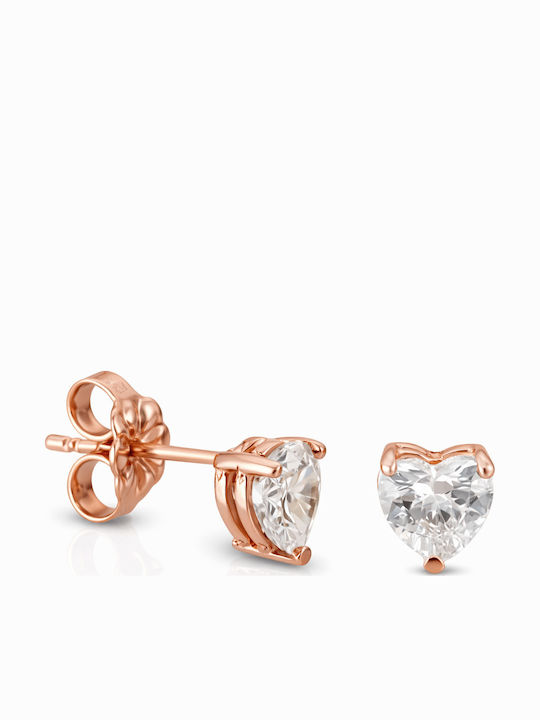 Nire Earrings in 14K Pink Gold with Stones
