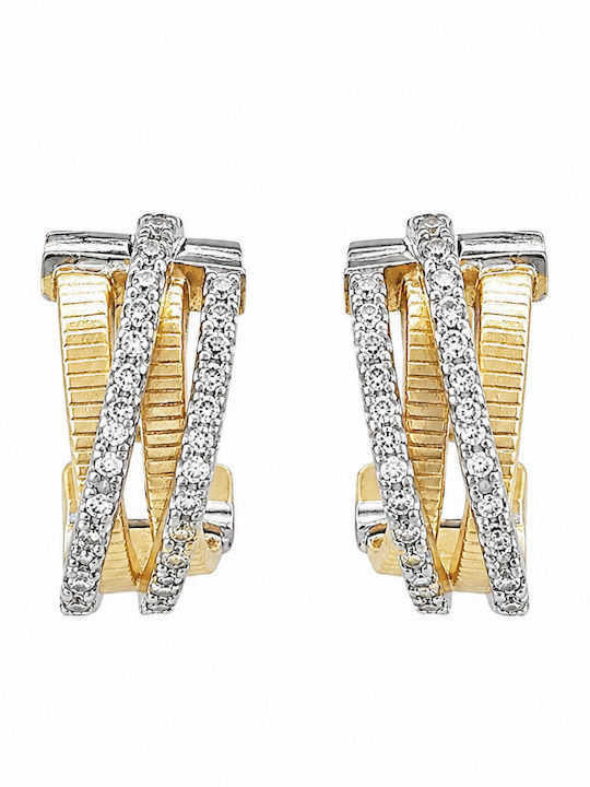 Jools Earrings Hoops Gold Plated Silver with Stones
