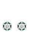 Jools Single Silver Earring with Green Stones