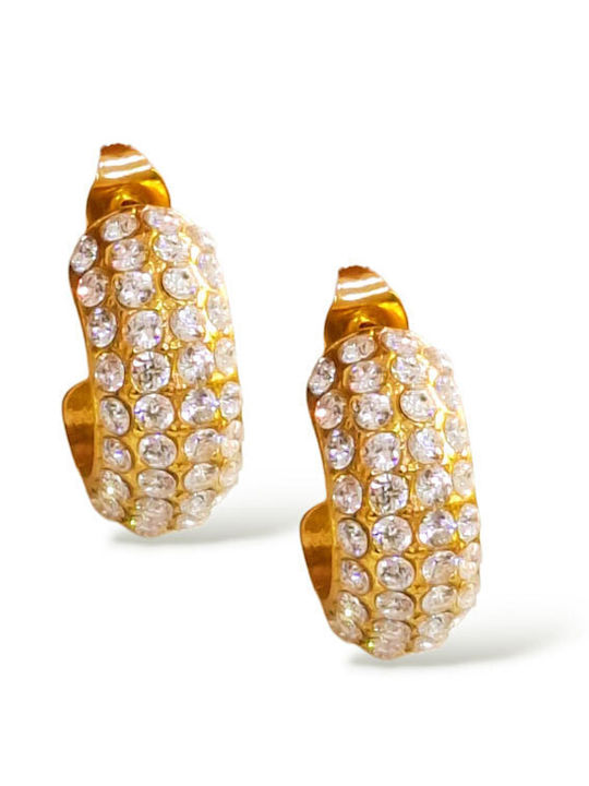 Touch Earrings Hoops Gold Plated Steel 17 225 Gold