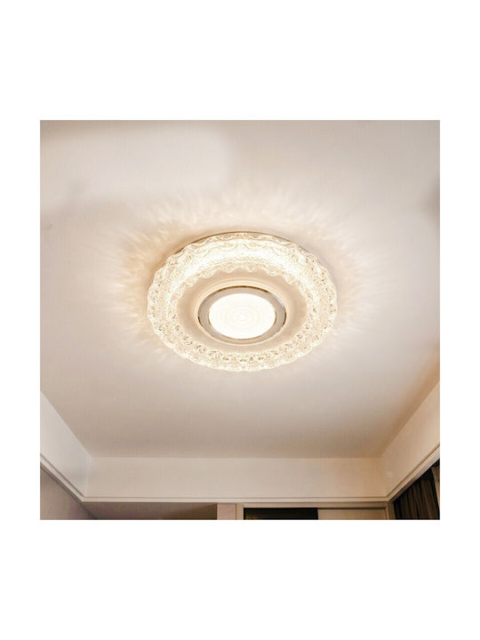 Ceiling Mount Light 11cm Transparent with Integrated LED and Crystals and Remote Control