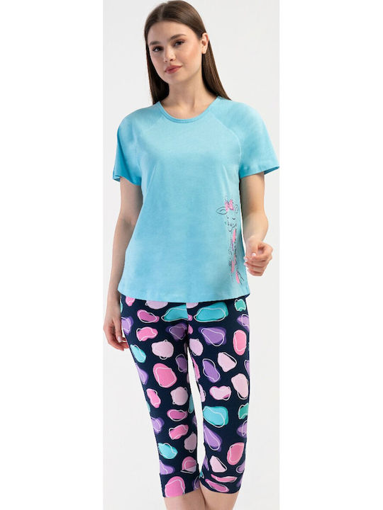 Vienetta Secret Summer Women's Pyjama Set Light Blue