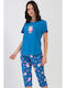 Vienetta Secret Summer Women's Pyjama Set Blue
