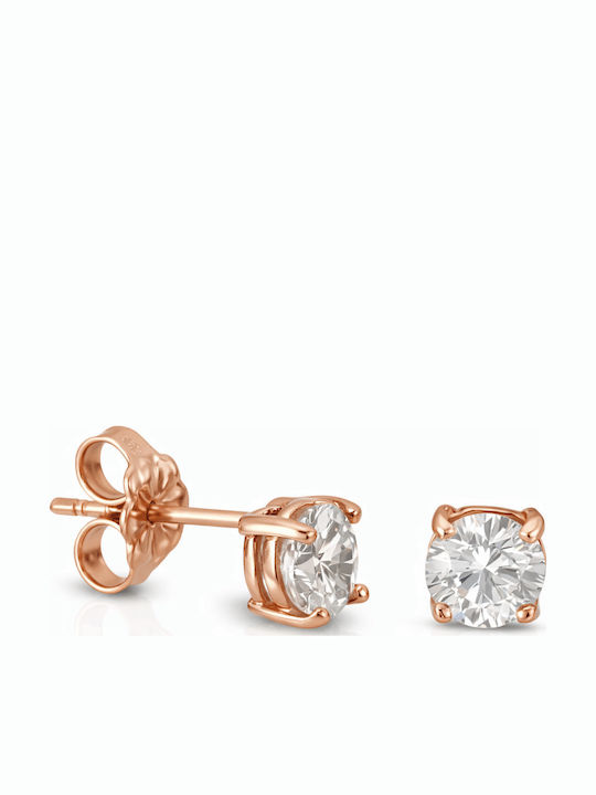 Nire Stud Earrings in 14K Pink Gold with Stones