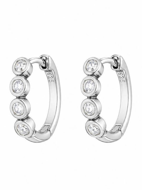 Jools Silver Hoop Earrings with Stones