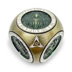 Suegao Spinner Cub Metallic Rotund 7-în-1 Zaruri D4-d20 Verde Alama Pentru Jocuri De Rol Pe Masă
