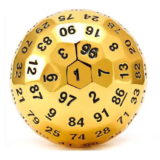 Suegao 100-sided Solid Metal Polyhedral Die Tabletop Rpg Metallic Gold