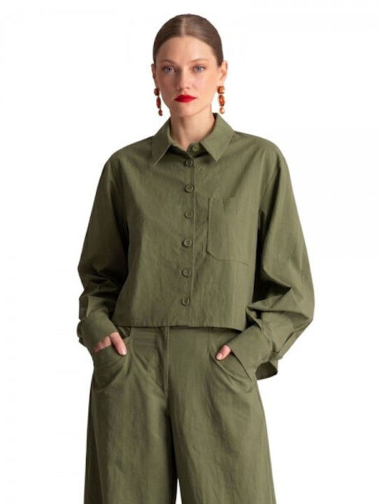 Moutaki Long Sleeve Women's Shirt Khaki