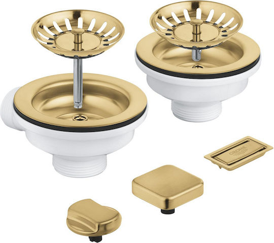 Grohe Pop Up Plastic Sink Siphon with Overflow Gold