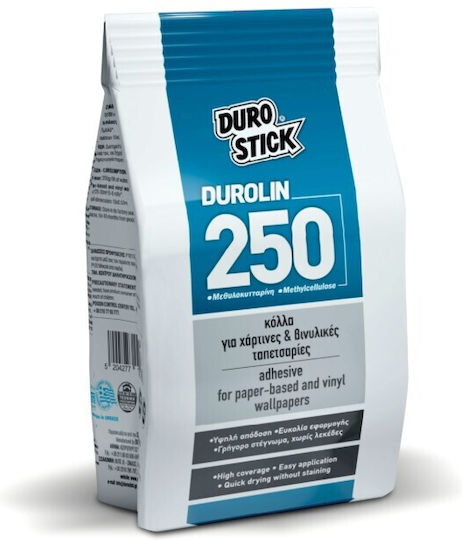 Durostick Durolin 250 Κόλλα Μεθυλοκυτταρίνης Χάρτινες Βινυλικές Ταπετσαρίες 200gr