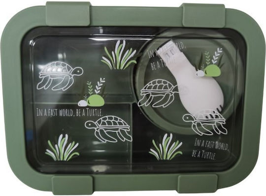 abo N A Fast World Be A Turtle Πλαστικό Παιδικό Δοχείο Φαγητού Πράσινο