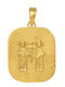 Kinder Amulett Kinderschutzamulett Beidseitig mit Kette aus 9K Gold 056022